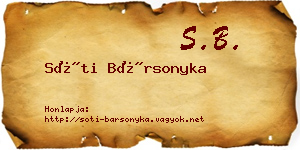 Sóti Bársonyka névjegykártya